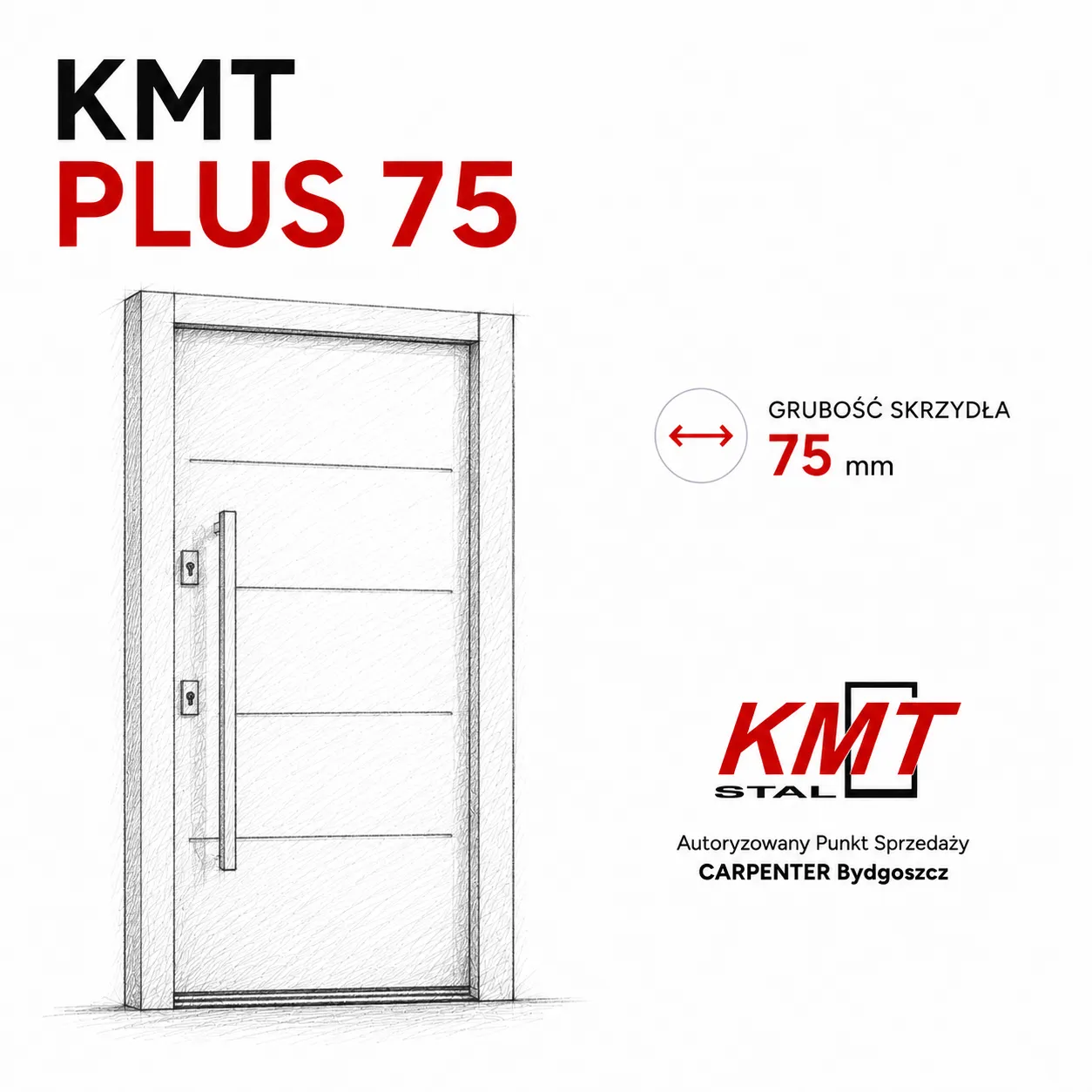Drzwi KMT Plus 75 Bydgoszcz – stalowe drzwi wejściowe 75 mm