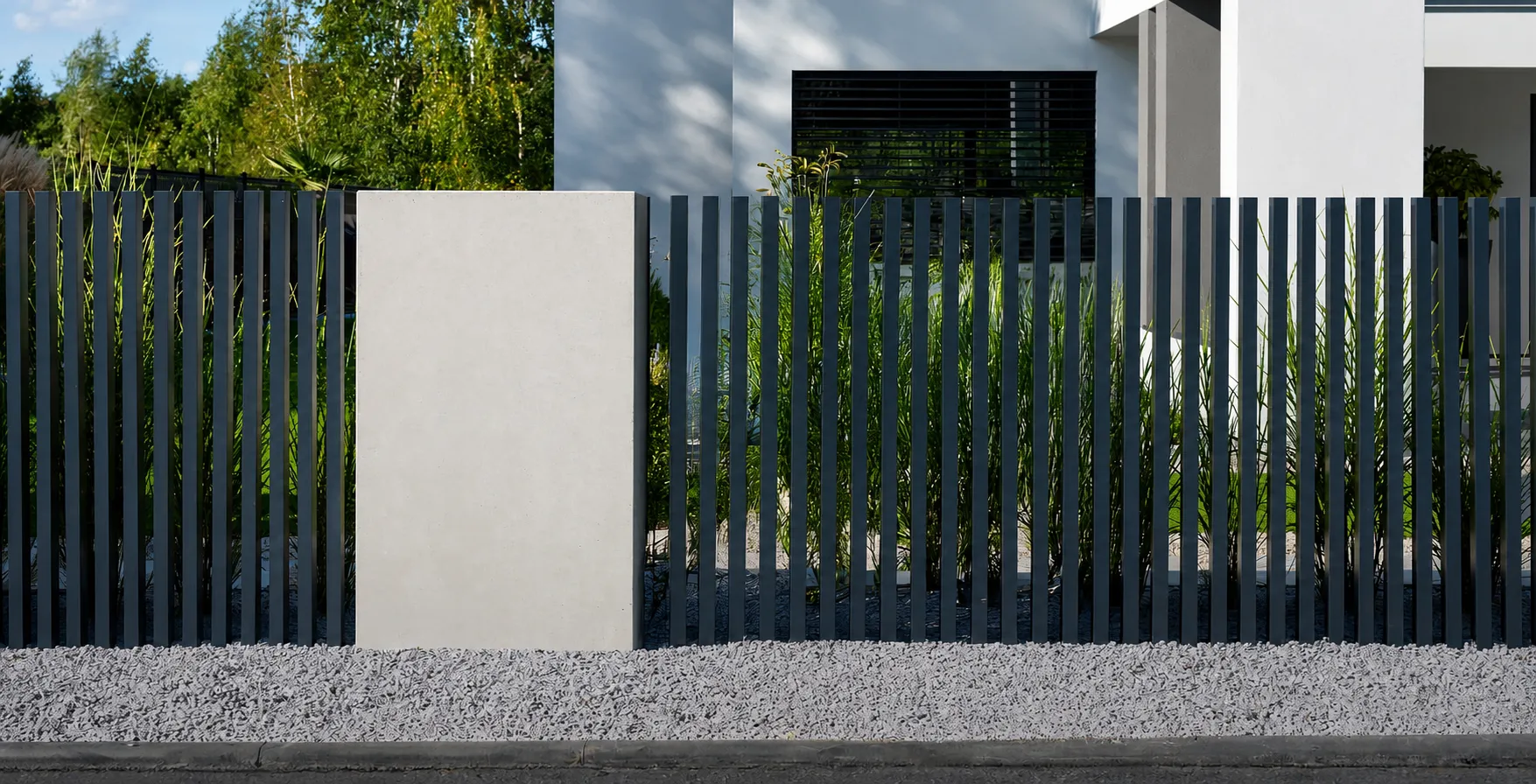 Ogrodzenie posesyjne INFINITY WIŚNIOWSKI Bydgoszcz – nowoczesna kolekcja ogrodzeń palisadowych bez klasycznych słupków